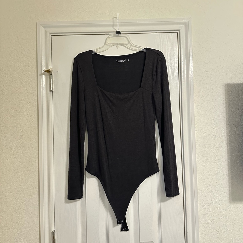Abercrombie & Fitch Black Sweater Bodysuit Size L